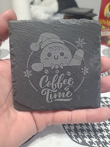 Engraved black slate - black, 4"x4"
