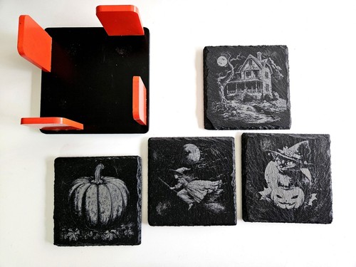 Halloween laser engraved slate - laser,